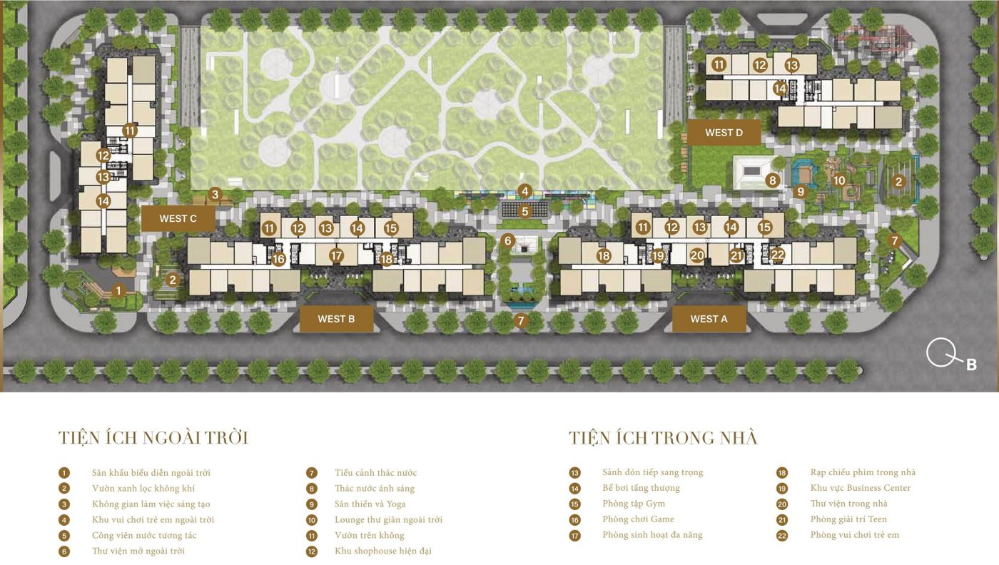 Mặt bằng tổng thể Masteri West Heights